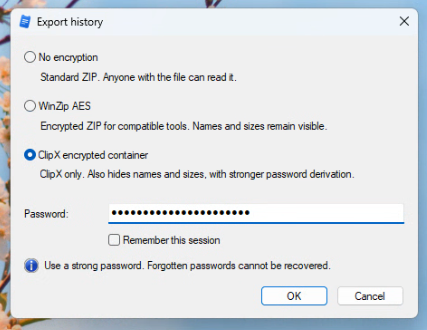 Encrypt exports