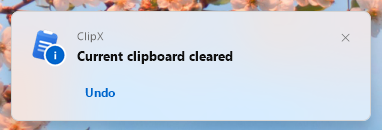 Undo clear current