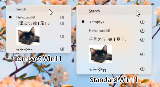 The compact menu layout is now default for Windows 11