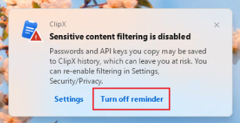 Sensitive content disabled reminders can be turned off