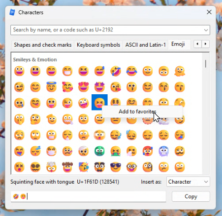 Color emoji in the picker